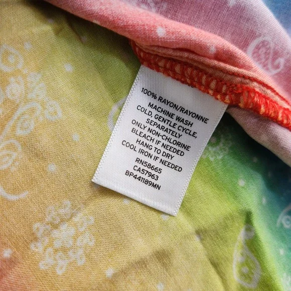 BP Shirt Womens M Rainbow Be Proud Camp Stripe Paisley Button Down BP441189MN - Picture 4 of 12